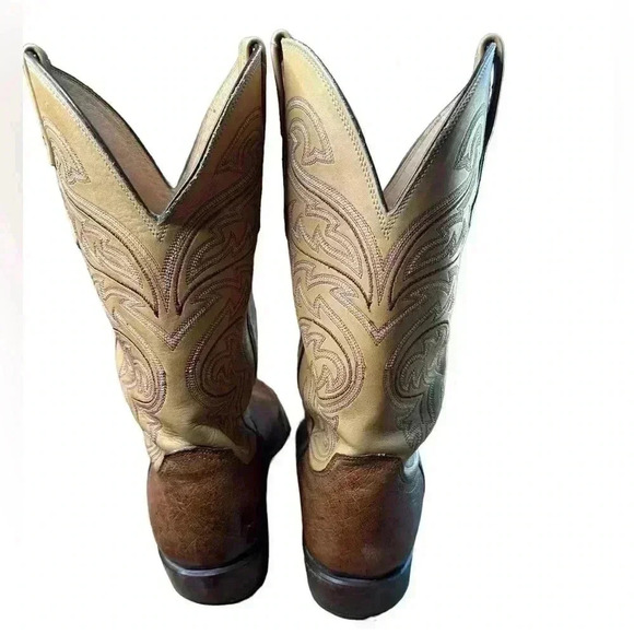 Lucchese Smooth Ostrich Brown 9 1/2 D Square Toe main image 7